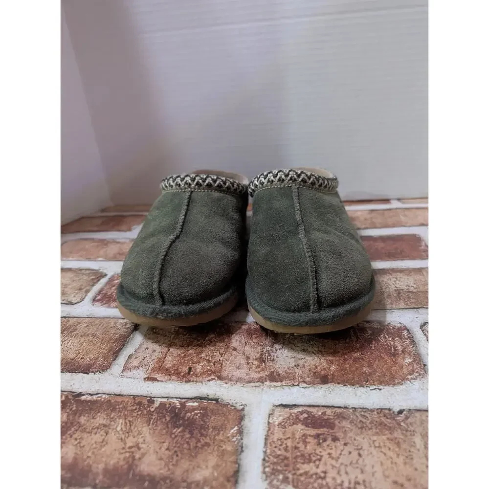 UGG Kids Tasman Slipper Green Suede Shoes Size 4 Youth / EU 36 / Sz 6 Women's